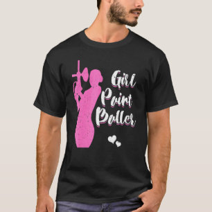 Camiseta Garota Jogadora de Paintball Feminina Atirando