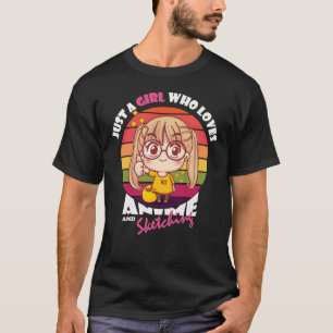 Camiseta Garota Kawaii do Anime para Amantes de Anime e D