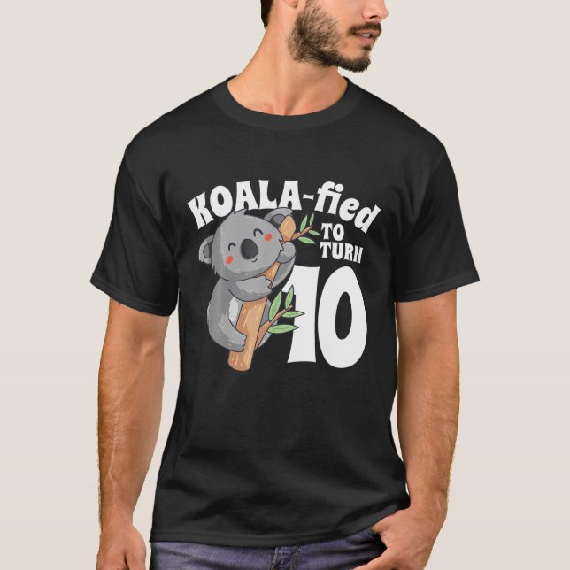 Camiseta Garota Koala, De 10 Anos, Aniversário Koalafied Gi (Frente)