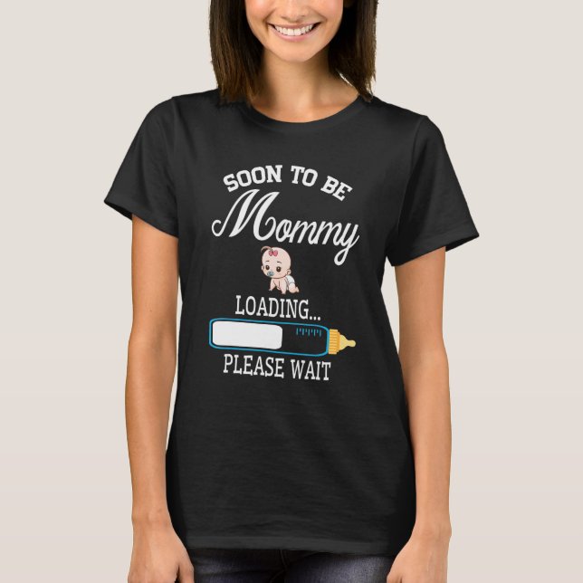 Camiseta Garota Leite Carregando Em Breve Para Ser Mamãe, P (Frente)