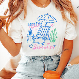 Camiseta Garota Livresca Verão Férias de Praia Leitora