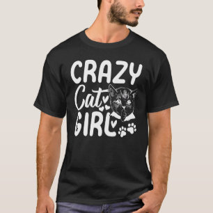 Camiseta Garota Louca Gata Proprietária Gata Gato Louco Gir