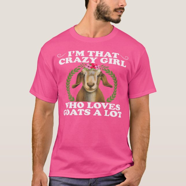 Camiseta Garota Louca Que Ama Cabra Engraçada (Frente)