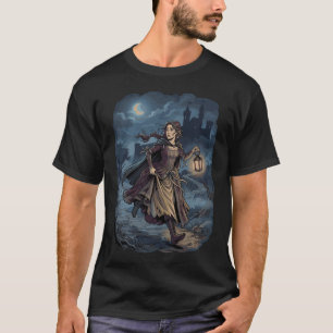 Camiseta Garota Medieval Fantasia Gótica Lanterna Castelo N