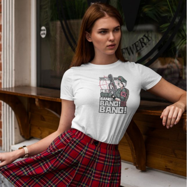 Camiseta Garota Militar Anime (Criador carregado)