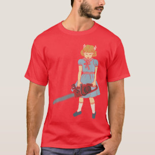 Camiseta Garota Motossera Punk Gótico Horror Fã Serra Chai