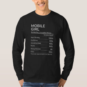 Camiseta Garota Móvel Engraçada Alabama Cidade Natal Premiu