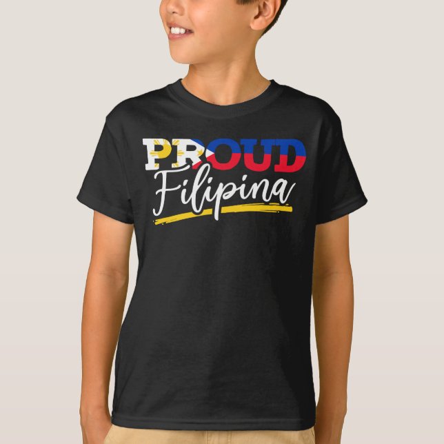 Camiseta Garota mulher orgulhosa filipina orgulhosa das Fil (Frente)