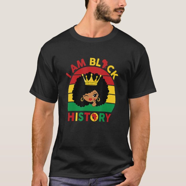 Camiseta Garota Negra Com Cabelo Afro Puff Na Mão (Frente)