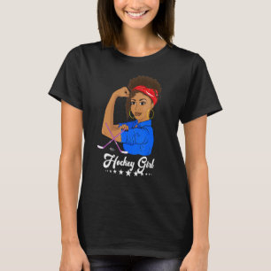 Camiseta Garota Negra De Hóquei No Gelo Vintage Ama Gir De