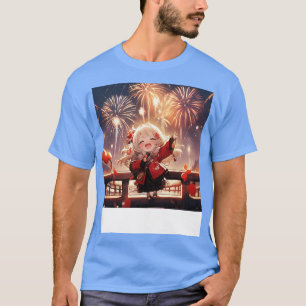 Camiseta garota no festival de bombeiros