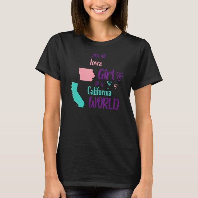 Camiseta Garota orgulhosa Design Apenas uma garota de Iowa  (Frente)