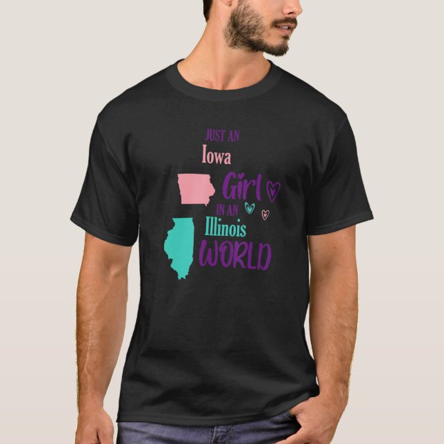 Camiseta Garota orgulhosa Design Apenas uma garota de Iowa  (Frente)