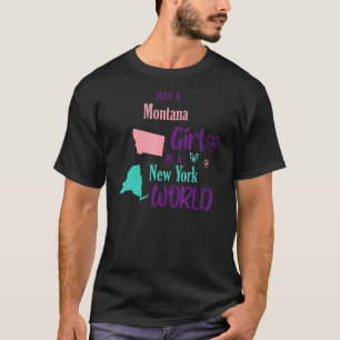 Camiseta Garota orgulhosa só uma garota de Montana em um mu