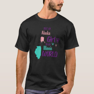 Camiseta Garota orgulhosa só uma garota do Alasca em um mun
