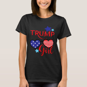Camiseta Garota Para Donald Trump 2025 Lindo Bandeira Trump