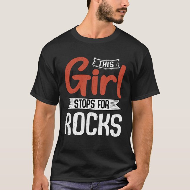 Camiseta Garota Pára Para Coleção Geológica De Diversão De  (Frente)
