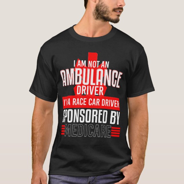 Camiseta Garota Patrocinada de Motorista Ambulância (Frente)
