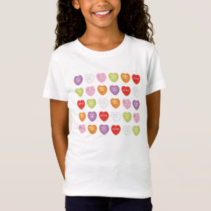 Camiseta Garota Personalizada de Vintage de Coração do dia