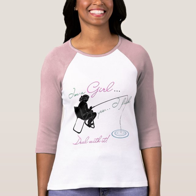 Camiseta Garota pescando arte (Frente)