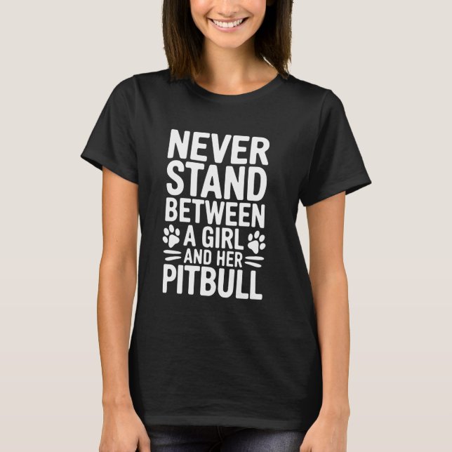 Camiseta Garota Pitbull Pitbull Engraçado (Frente)
