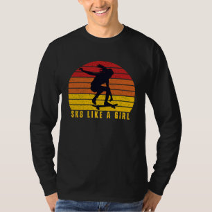 Camiseta Garota Poder skatista feminina Sk8 como uma garota
