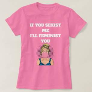 Camiseta Garota Pop Art Chiclete Citação Feminista