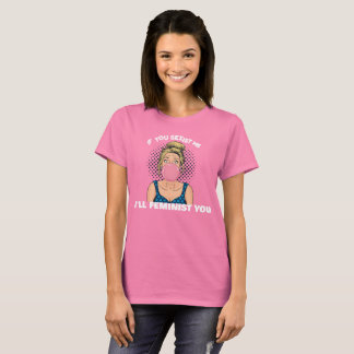 Camiseta Garota Pop Art Chiclete Citação Feminista