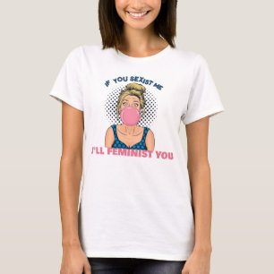 Camiseta Garota Pop Art Chiclete Citação Feminista
