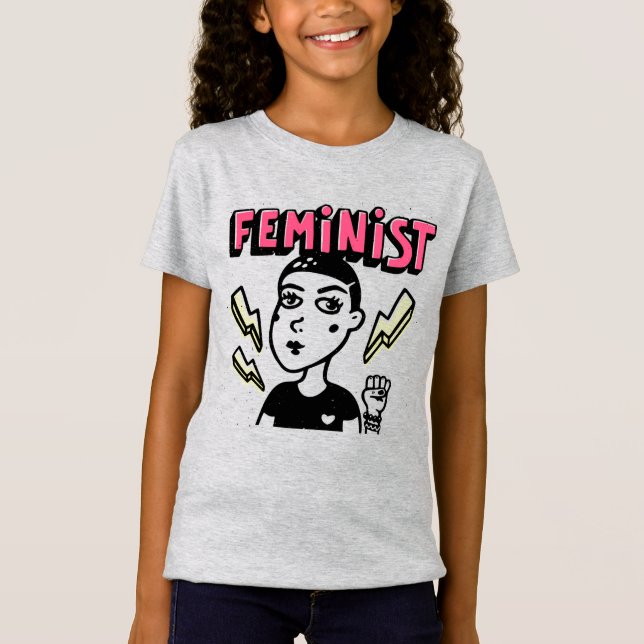 Camiseta Garota Pop de Arte Feminista (Frente)