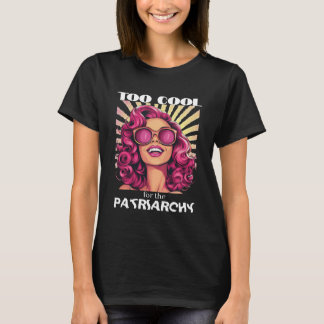 Camiseta Garota Popart de Cabelo Rosa Feminista