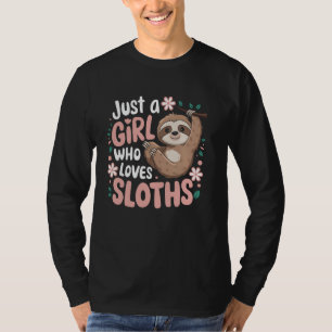 Camiseta Garota Preguiça Amante de Animais Fofos Preguiça d