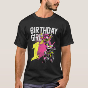 Camiseta Garota primeiro aniversario de 1 ano de idade moto