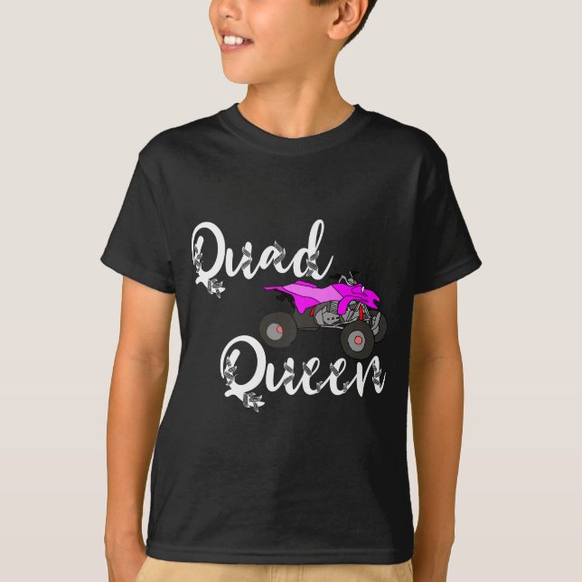 Camiseta Garota Quad Queen ATV Quad Biker dirigindo quatro  (Frente)