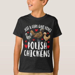 Camiseta Garota Que Ama Galinha Polonesa Amante De Galinha