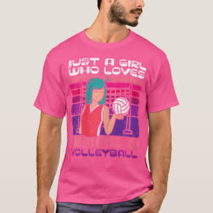 Camiseta Garota Que Ama Meninas Otaku Jogadoras De Voleibol