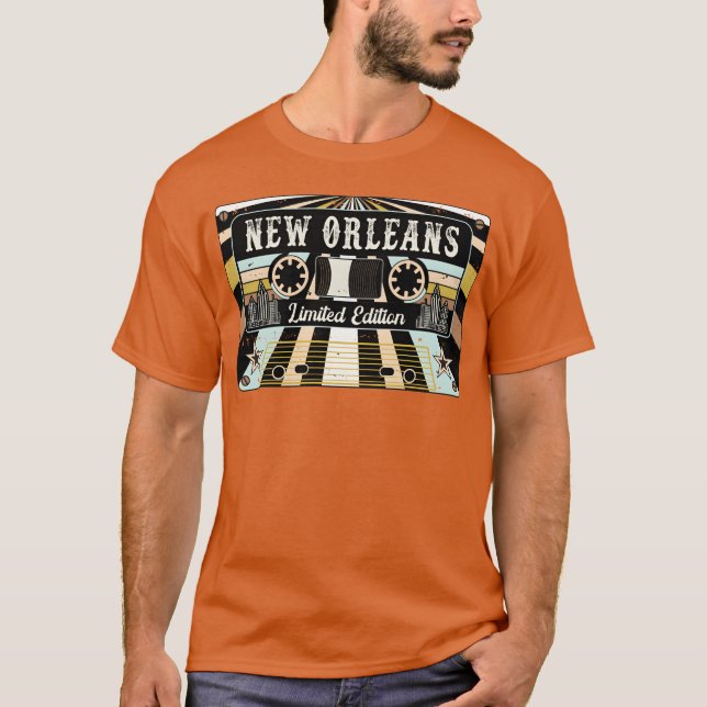 Camiseta Garota retrô da cidade de Nova Orleans (Frente)
