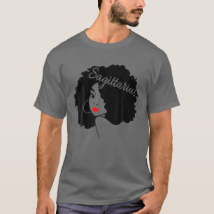Camiseta Garota Sagitário Zodiac Afro Rainha Negra Bir