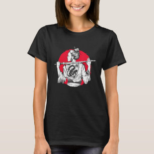 Camiseta Garota Samurai Japonesa com Arte de Tatuagem de Dr