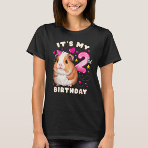 Camiseta Garota segundo aniversário 2 anos, porco guineense