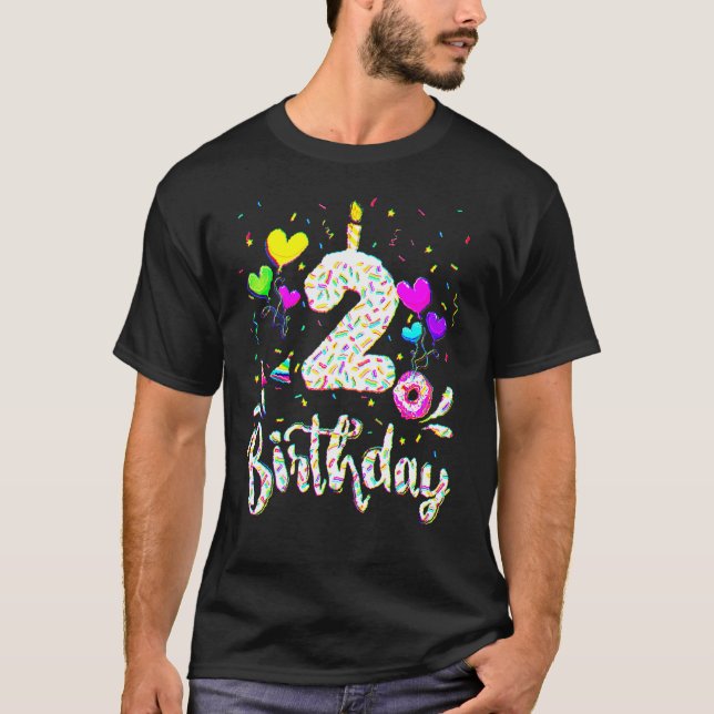 Camiseta Garota segundo aniversário De 2 Anos Parte De Noz  (Frente)