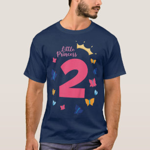 Camiseta Garota segundo aniversário Princesa Borboleta Gif