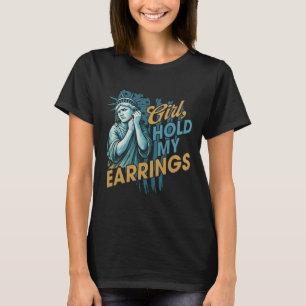 Camiseta Garota Segure Meus Ouvidos A Estátua Do Modo De Lu