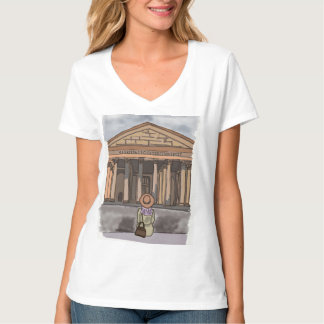 Camiseta Garota sentada na frente do Panteão em Roma.