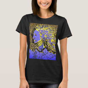Camiseta "Garota Sonhadora", Design azul claro e roxo