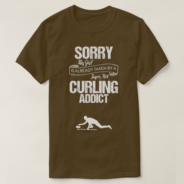 Camiseta Garota Super Curling Addicto Design Engraçado Para (Frente do Design)