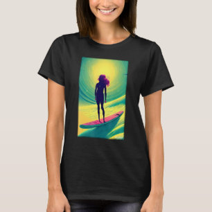 Camiseta Garota Surfergirl Mulher surfboard levava férias n