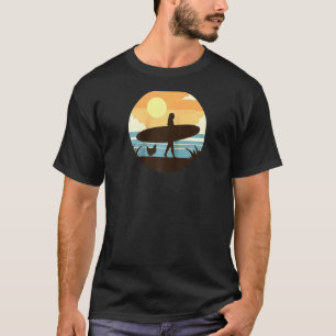 Camiseta Garota Surfista Mulher & Galinha Galinha Retro Vin