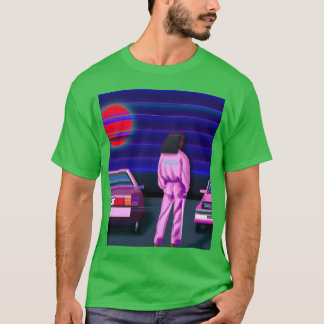Camiseta Garota Synthwave de Carro Vaporwave amigos amigo m