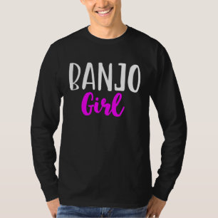 Camiseta Garota Tocadora de Banjo Mulheres Banjoísta Fofa